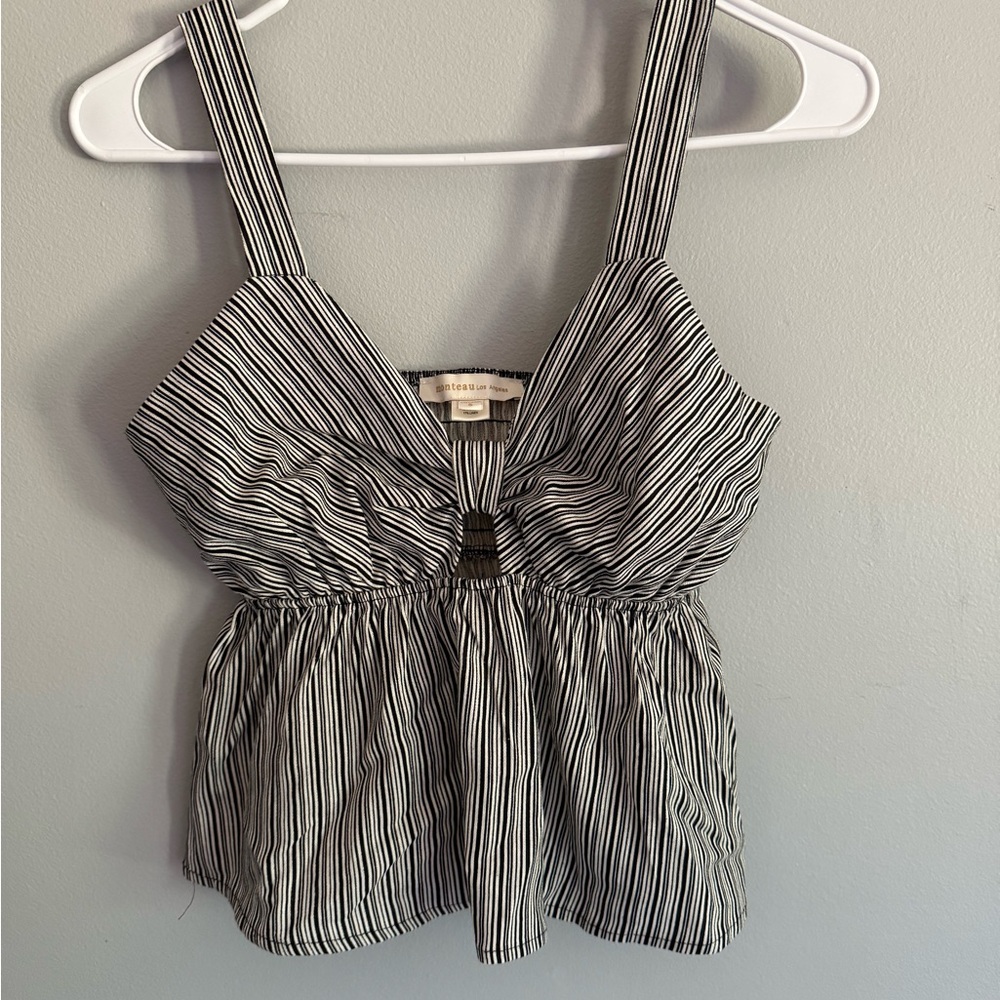 Chic Black and White Striped Tank Top